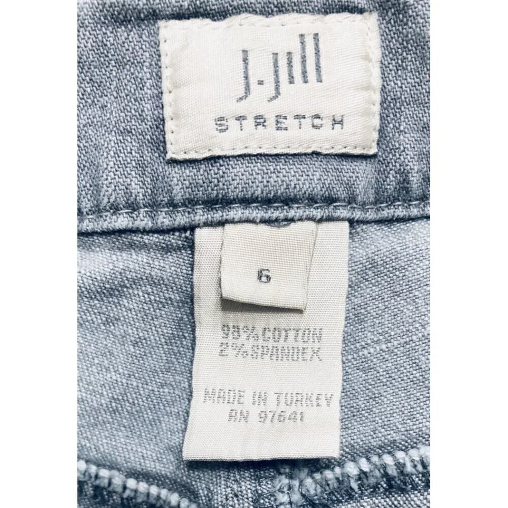 J Jill Jeans Womens 6 Gray Wash Distressed Denim Bootcut Stretch Western Rodeo